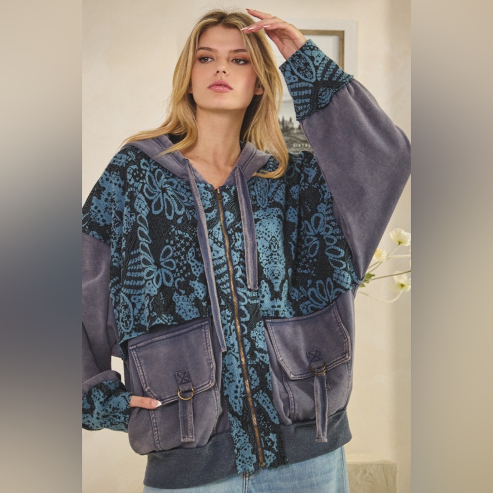 Oli & Hali Blue and Black Utility Jacket - Picture 2 of 5